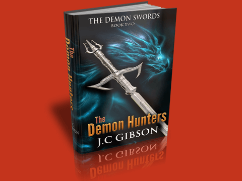 Demon Swords eBook Cover Rendered in 3D Box Shot Pro